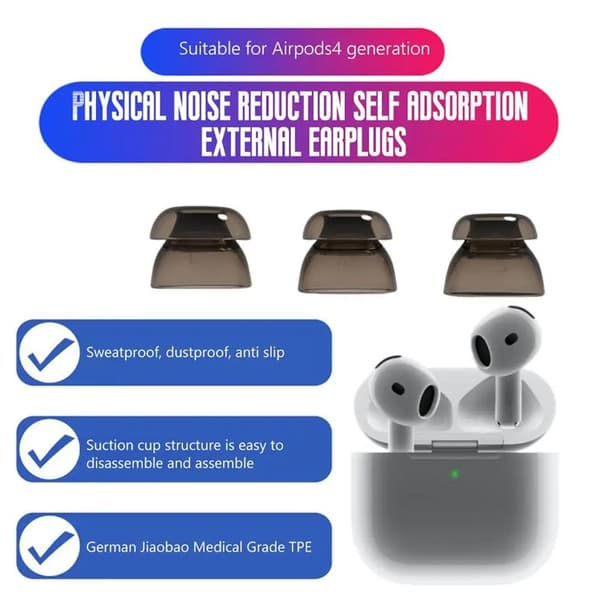 3-par TPE öronkuddar Apple Airpods (Gen3) - S/M/L - Svart