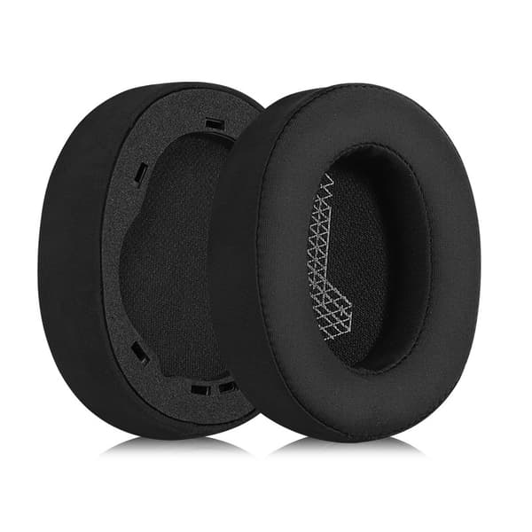 INF Utbytesöronkuddar för JBL LIVE 650BTNC, svart issilkesmaterial, 2-pack
