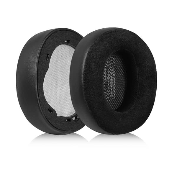 INF Vaihtokuulokkeet JBL LIVE 650BTNC:lle, musta nahka ja sametti, pidikkeillä