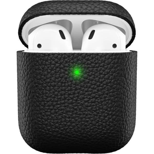 Skinnskydd - KEYBUDZ - Hantverkare - För Apple AirPods - Svart - Hög Kvalitet