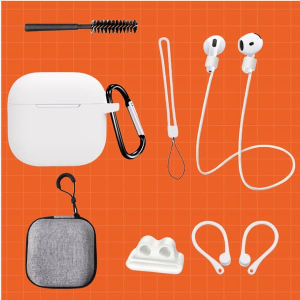 INF AirPods 4. generasjon åttedelt hvitt etui-sett
