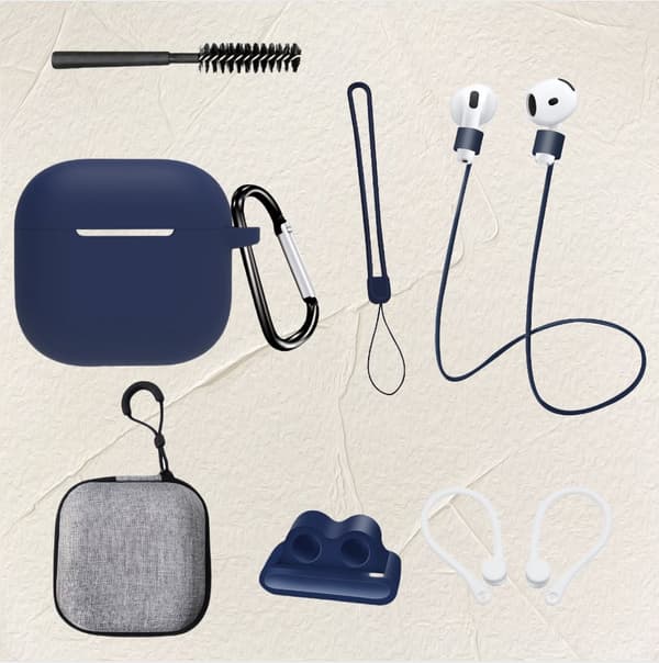 INF Mårkeblåt 8-delt s®t til AirPods 4. generation