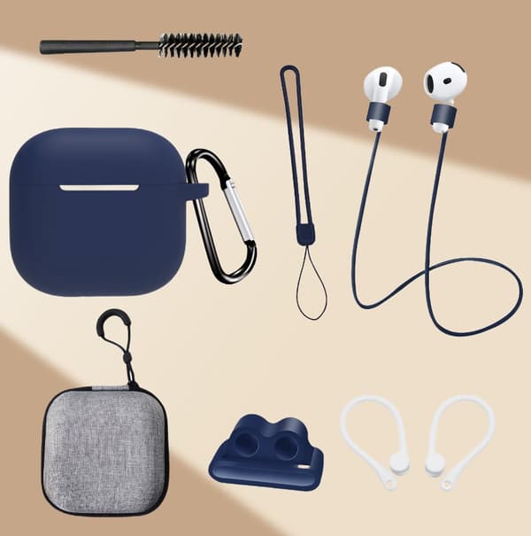 INF Mårkeblåt 8-delt s®t til AirPods 4. generation