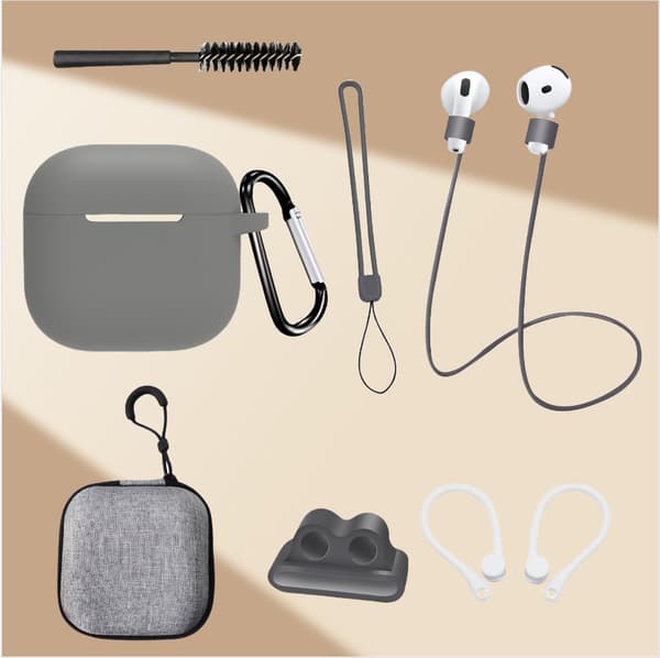 INF AirPods 4. generasjons 8-delers sett i mørkegrå