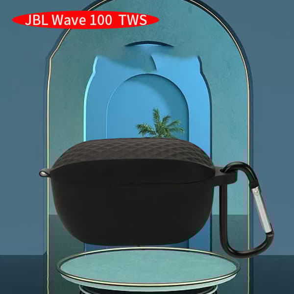 INF Beskyttende etui til JBL Wave 100TWS øretelefoner med karabinhage