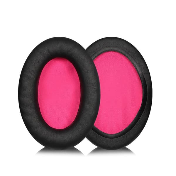 INF Utbytesöronkuddar för ASUS ROG Strix Go 2.4 Hörlurar - Svart konstläder med rosa bas
