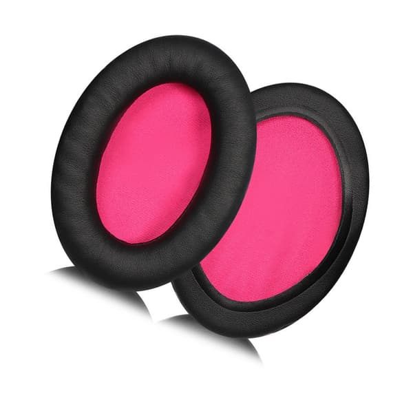 INF Utbytesöronkuddar för ASUS ROG Strix Go 2.4 Hörlurar - Svart konstläder med rosa bas