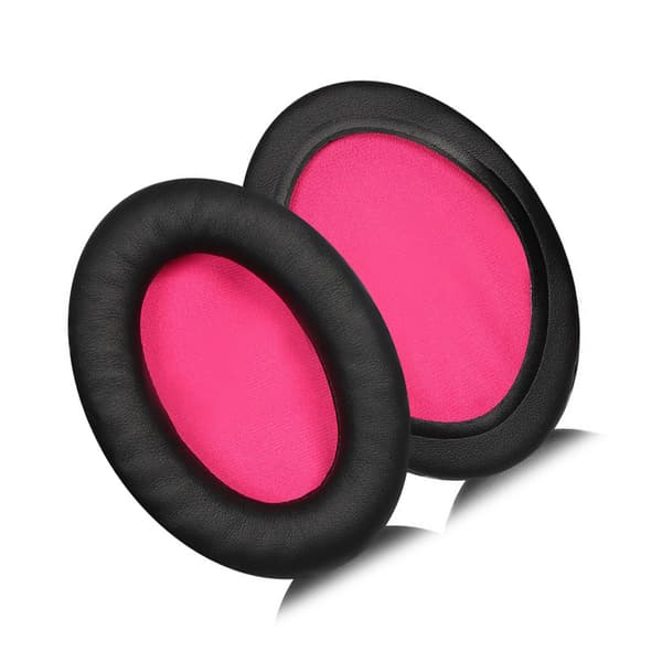 INF Utbytesöronkuddar för ASUS ROG Strix Go 2.4 Hörlurar - Svart konstläder med rosa bas