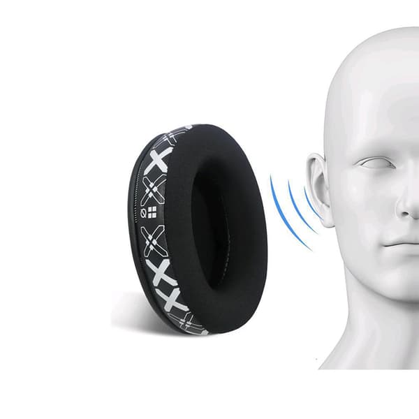 INF Ersättningsöronkuddar för HyperX Cloud 2 - Andningsbara öronkuddar i issilke (vitt tryck)