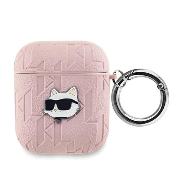 Étui AirPods - Karl Lagerfeld - Monogram Choupette - Silikon - Rosa - 1/2 gen