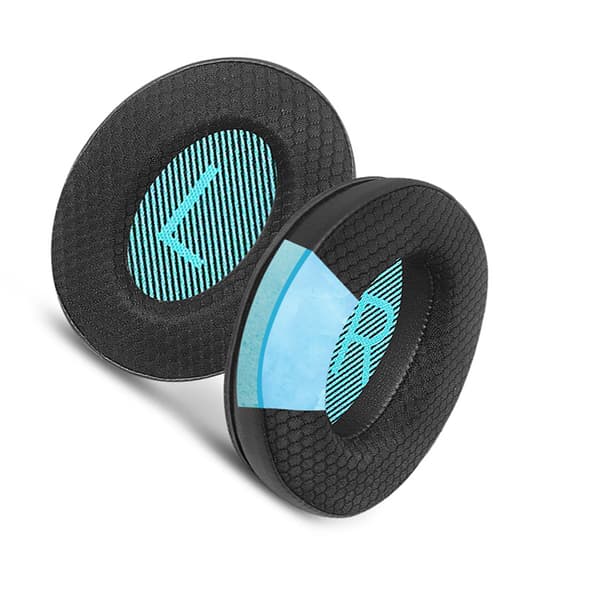 INF Jäähdyttävät jalkapalloverkosta valmistetut korvatyynyt Bose AE2/QC15/QC25 -kuulokkeille Musta + Sininen