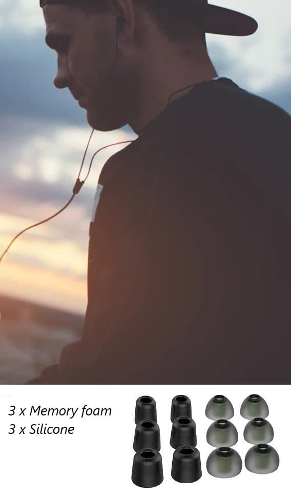 Ørepropper / Tips for Earbuds - Silikon / Memory foam – 6 par