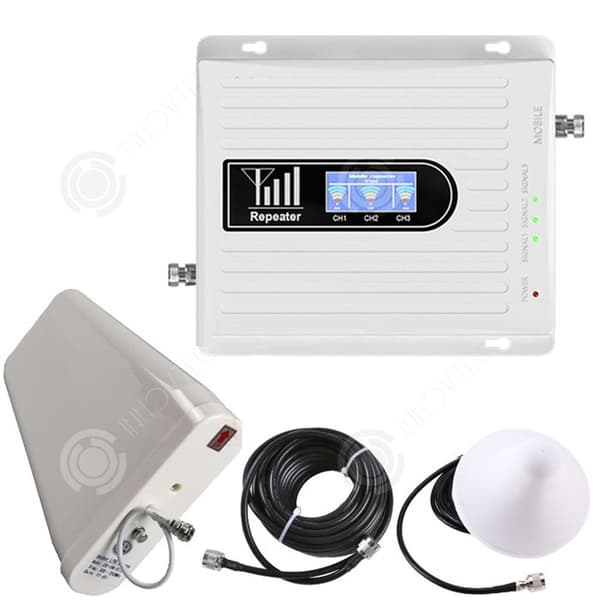 4G 5G Signalförstärkare - INN - 3 Band - LCD Skärm - LPDA Antenn - Vit Färg