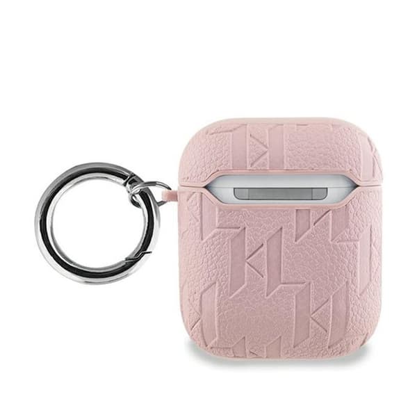 Étui för AirPods - Karl Lagerfeld - Monogram Karl &amp; Choupette - Silikon - Rosa - 1/2 generation