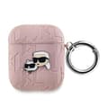 Miniatyrbild 1 av 3: Étui för AirPods - Karl Lagerfeld - Monogram Karl &amp; Choupette - Silikon - Rosa - 1/2 generation