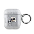 Miniatyrbild 1 av 3: Fodral för AirPods 1/2 med Karl och Choupette Präglad Karl Lagerfeld Silver
