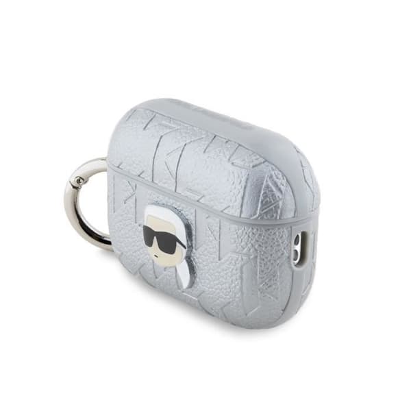 Étui för AirPods Pro 2 Monogram med Karl Head Prägling Karl Lagerfeld Silver
