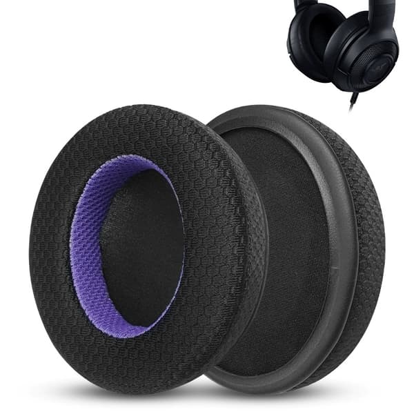 INF Utbytesöronkuddar för Razer Kraken X-hörlurar - Svart/Lila