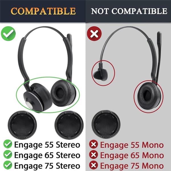 Ørepuder Jabra Engage 75 Stereo - Sort