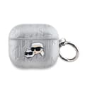 Miniatyrbild 1 av 3: Coque för AirPods 3 med Karl och Choupette Prägling Karl Lagerfeld Silver
