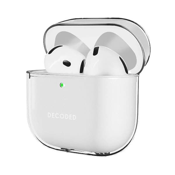 Siliconhölje för AirPods 4 med stötbeständighet och LED-indikator Decoded Transparent