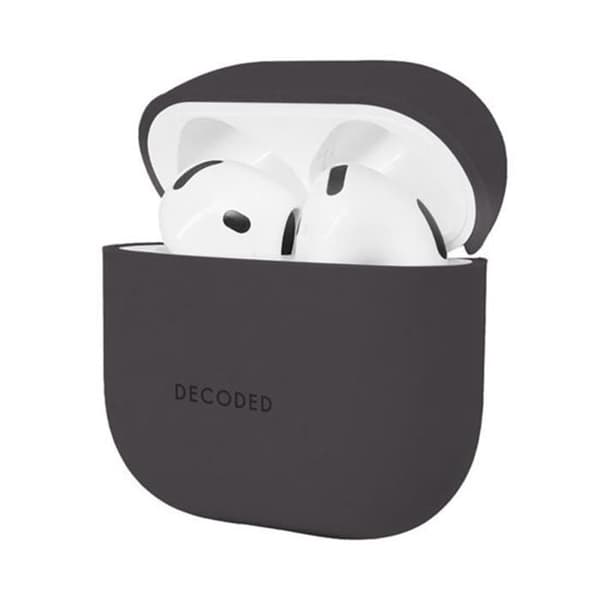 Siliconfodral för AirPods 4 med stötabsorberande design och LED-indikator Decoded Svart
