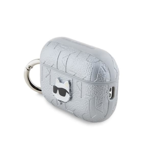 Coque för AirPods Pro 2 Choupette Gaufré Karl Lagerfeld Silver