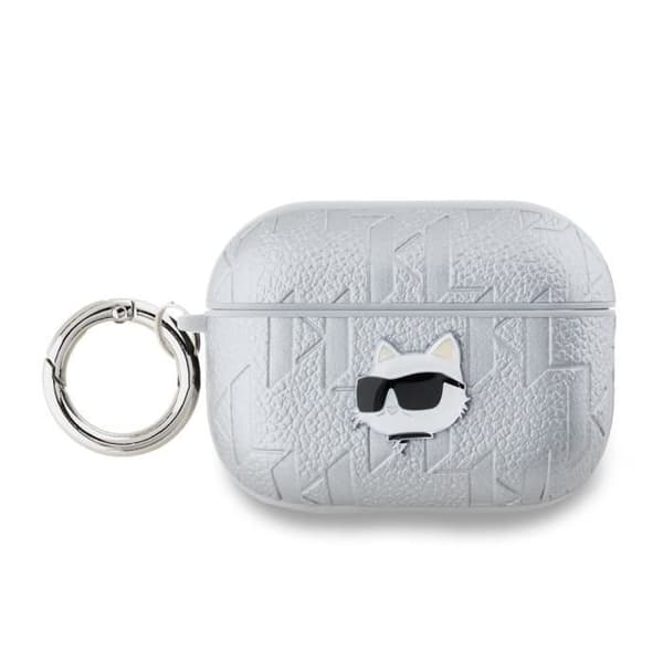 Coque för AirPods Pro 2 Choupette Gaufré Karl Lagerfeld Silver