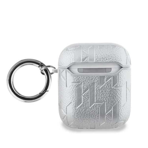 Coque för AirPods 1/2 Choupette Gaufré Karl Lagerfeld Silver