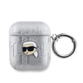 Miniatyrbild 1 av 3: Etui för AirPods 1 / 2 Monogram med Karl Head Prägling Karl Lagerfeld Silver