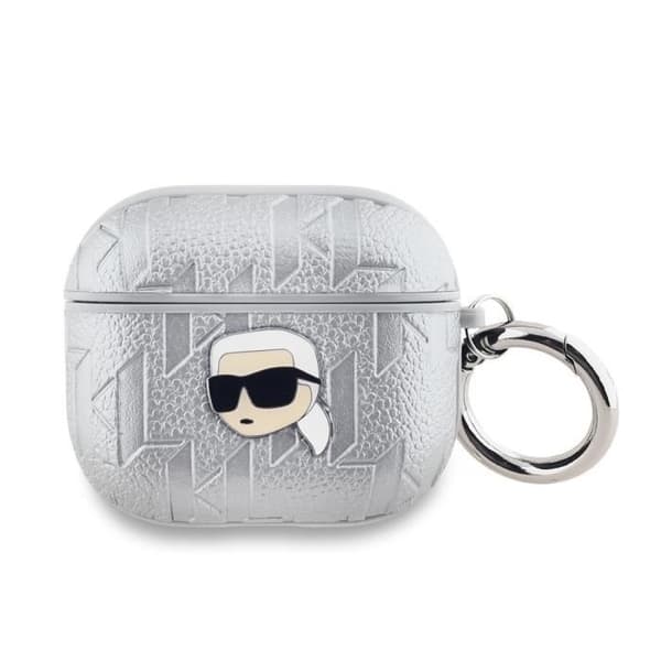 Etui för AirPods 3 Monogram med Karl Head Pr präglat Karl Lagerfeld Silver