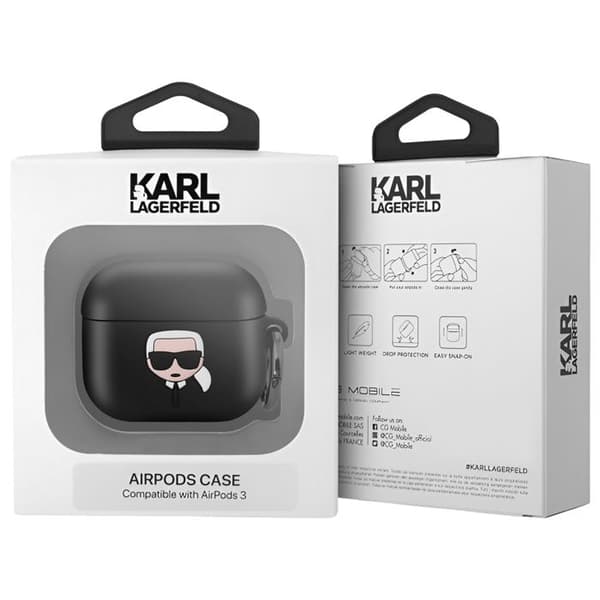 Silicone-skydd för AirPods 3 - Karl Lagerfeld - Svart