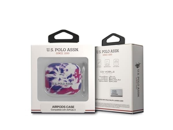 Stötsäker Etui för Airpods 3 - U.S Polo, Lila Silikon