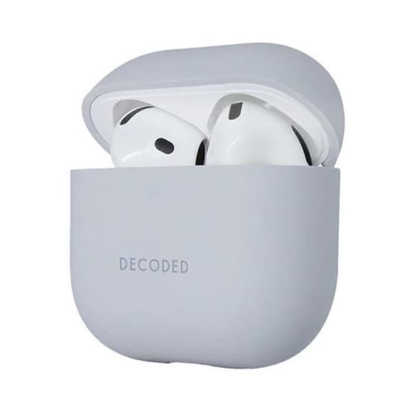 Siliconfodral för AirPods 4 med stötskydd och LED-indikator Decoded Grå