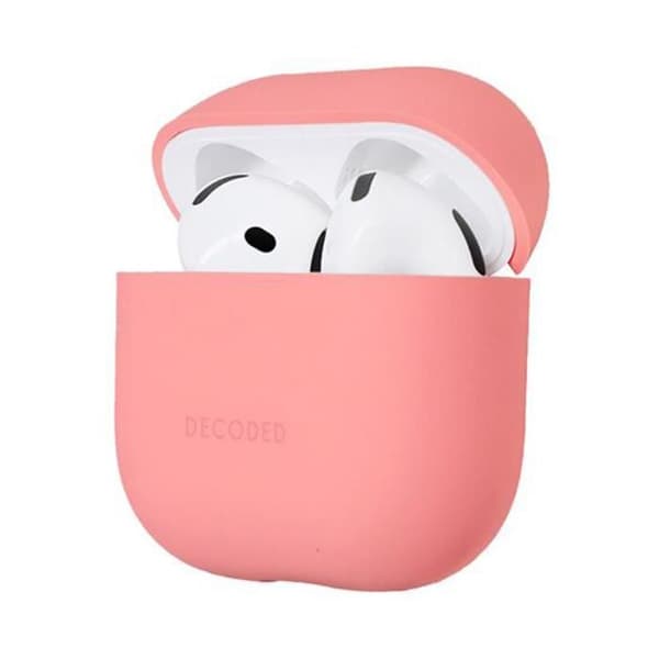 Skyddsomslag för AirPods 4 i stöttålig silikon med LED-indikator Decoded Rosa