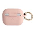 Miniatyrbild 2 av 4: Coque i silikon för AirPods 3 med glittrande yta och karbinhake i rosa från Guess