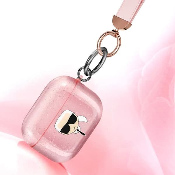 Skyddsfodral för AirPods Pro Stötsäker Glitter Karl Lagerfeld Rosa