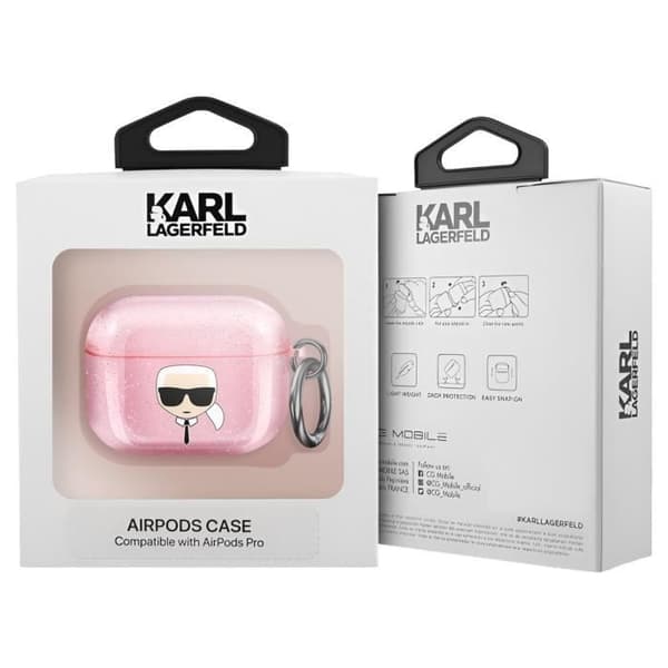 Skyddsfodral för AirPods Pro Stötsäker Glitter Karl Lagerfeld Rosa