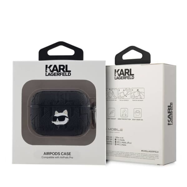 Coque för AirPods Pro Choupette Gaufré Karl Lagerfeld Svart