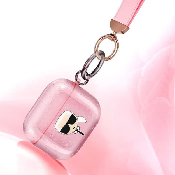 Coque för AirPods 3 Stöttålig Glitter Karl Lagerfeld Rosa