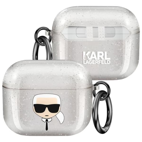 Coque för AirPods 3 Stötsäker Glitter Karl Lagerfeld Silver