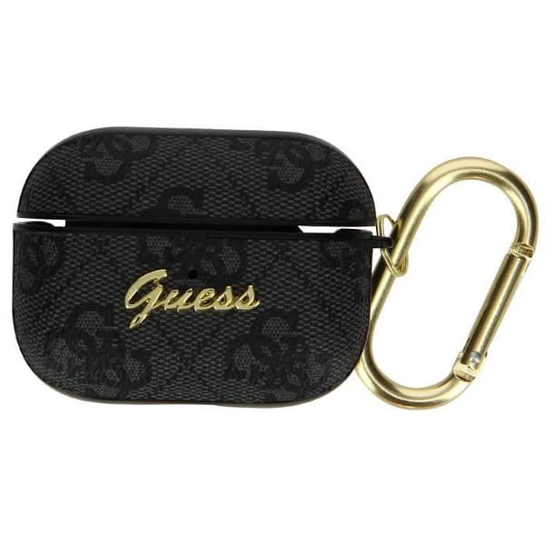 Hård AirPods Pro-fodral med Guess-design och svart relieflogotyp