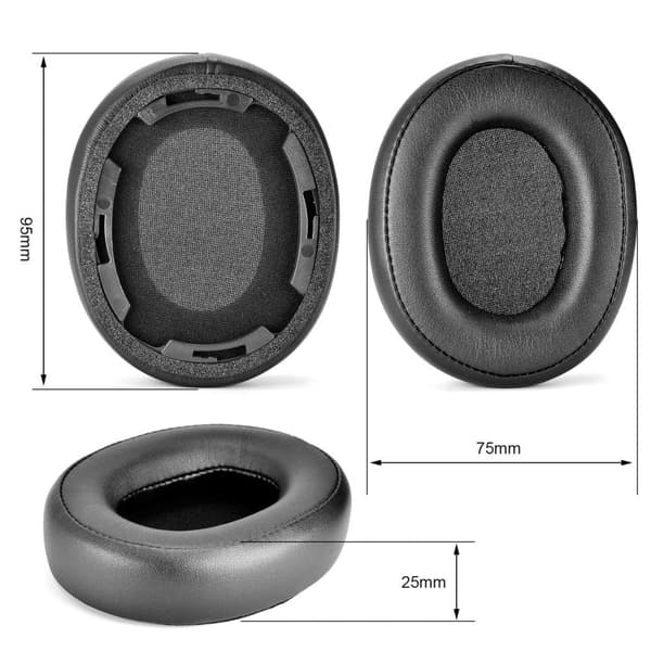 INF Sort udskiftning af ørepuder til Audio-Technica ATH-SR50BT (2-pak)