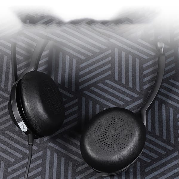 INF Sort Protein Læder Ørepuder til Jabra Evolve2 30 SE
