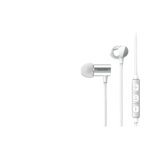 Philips TAE4008 In-ear-hovedtelefoner med kabel, kuglepen og musikhovedtelefoner i høj opløsning til opkaldsstyring
