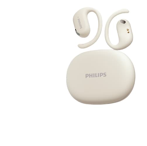 Philips TAT8208 vitt trådlöst Bluetooth-headset med öronkrok, bekväm smart anslutning i örat