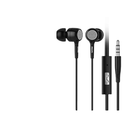 Philips SHE3200 svarta trådbundna in-ear-hörlurar, enkla och bekväma för att njuta av musik
