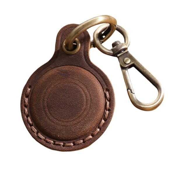 INF Premium-nahkakotelo Apple AirTagille kahvia