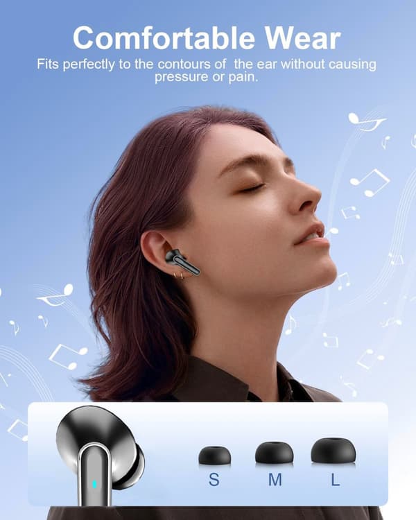 INF Langattomat 5.4 Bluetooth -kuulokkeet DP4, pitkä akunkesto Musta
