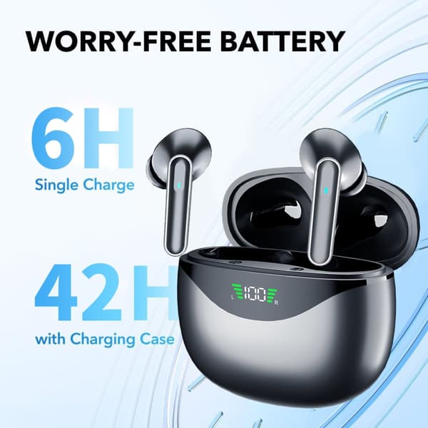 INF Langattomat 5.4 Bluetooth -kuulokkeet DP4, pitkä akunkesto Musta